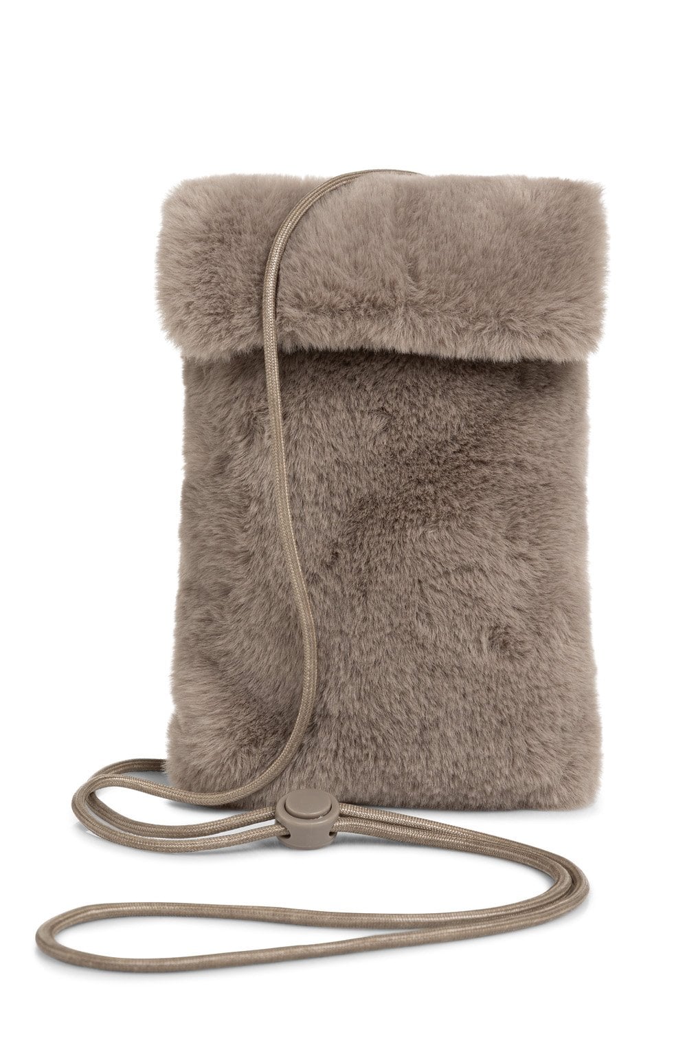 Brown Faux Fur Phone Bag