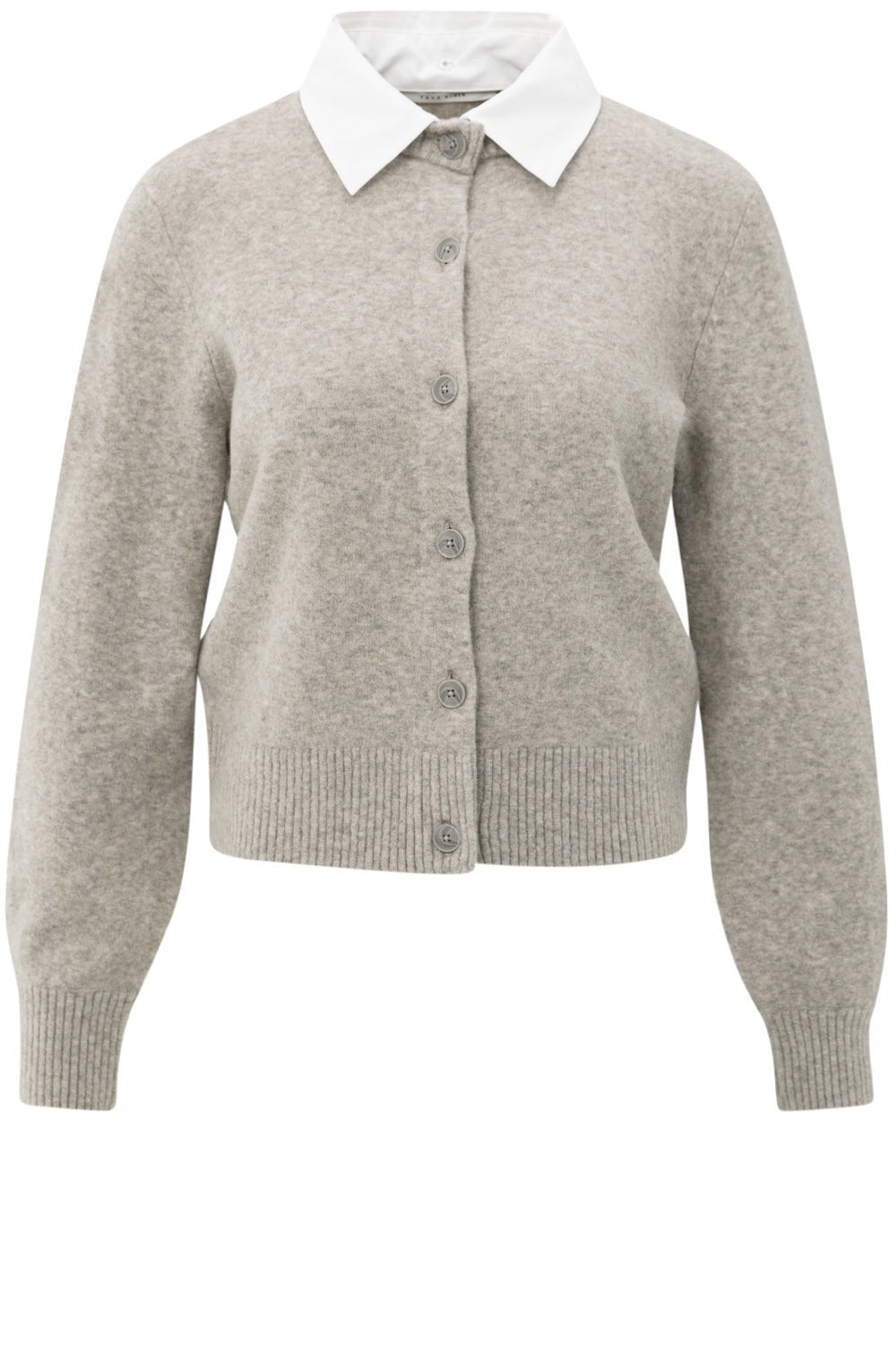 Brown Grey Cardigan with Detachable Collar