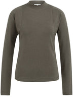Brown Jersey Mock Neck Top