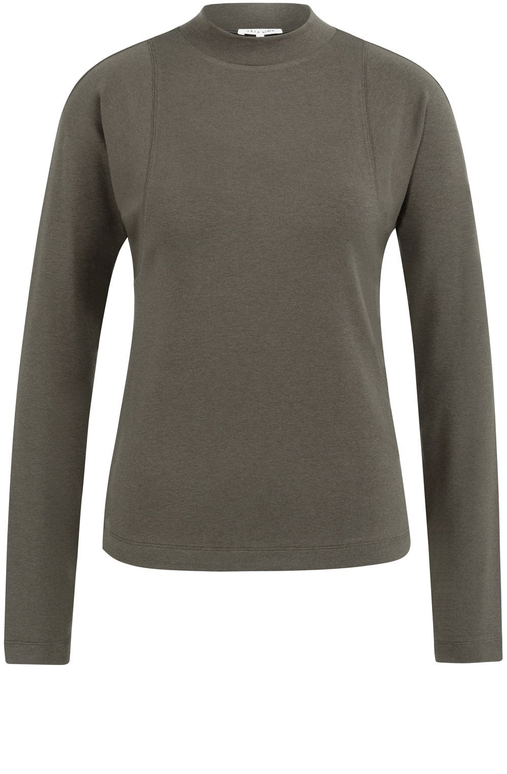Brown Jersey Mock Neck Top