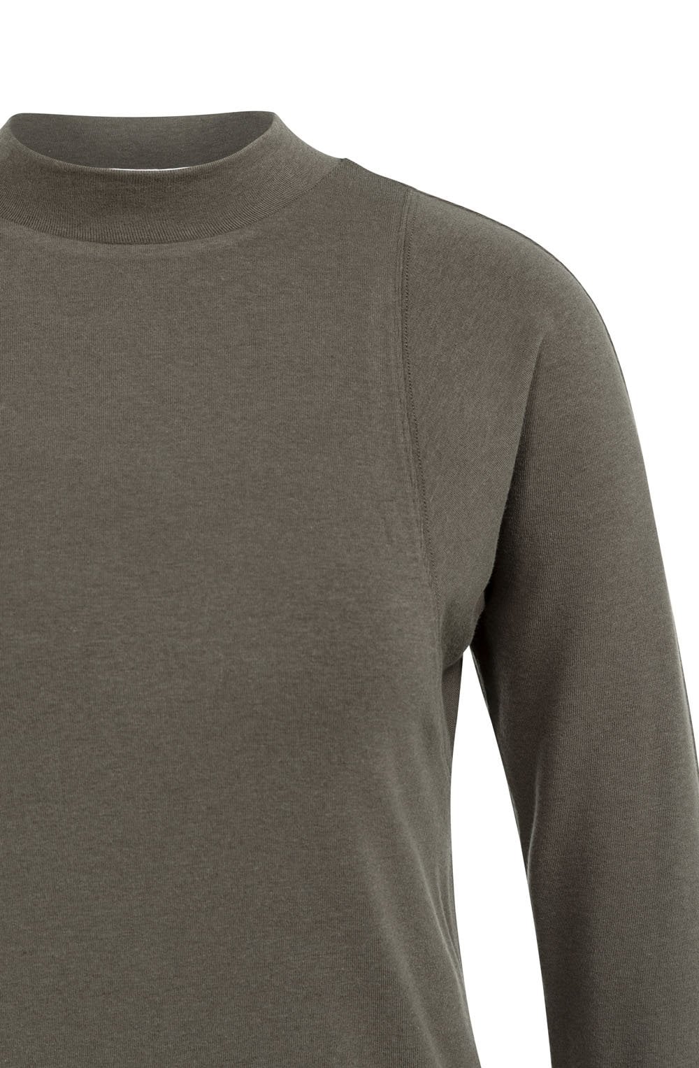 Brown Jersey Mock Neck Top