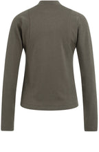 Brown Jersey Mock Neck Top