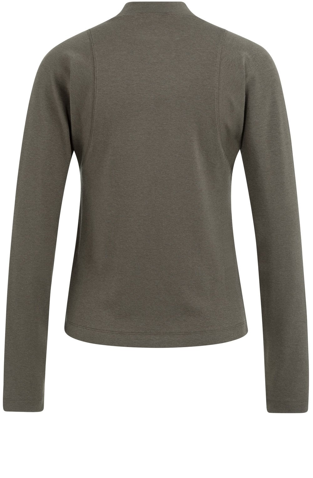 Brown Jersey Mock Neck Top