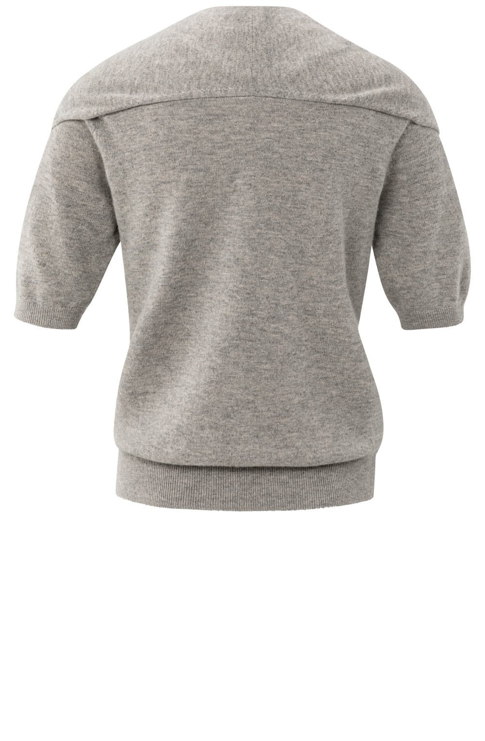 Brownish Grey Fixed Scarf Sweater