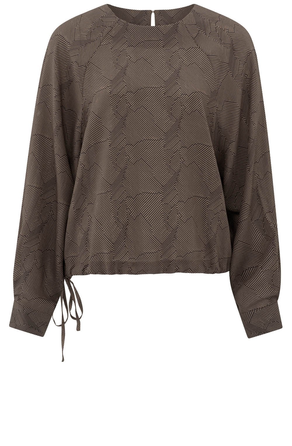 Caribou Brown Drawcord Blouse
