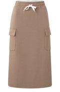 Caribou Brown Jersey Cargo Midi Skirt