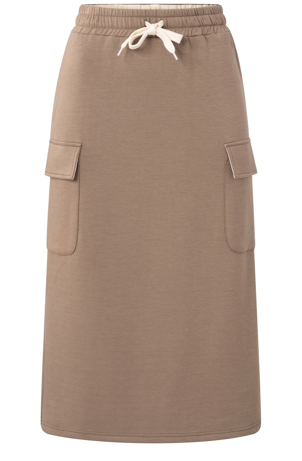 Caribou Brown Jersey Cargo Midi Skirt