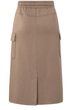 Caribou Brown Jersey Cargo Midi Skirt