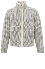 Chalk White and Anthracite Patterned Knit Jacket