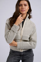 Chalk White and Anthracite Patterned Knit Jacket