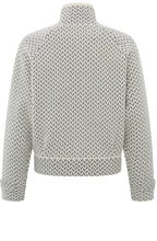 Chalk White and Anthracite Patterned Knit Jacket
