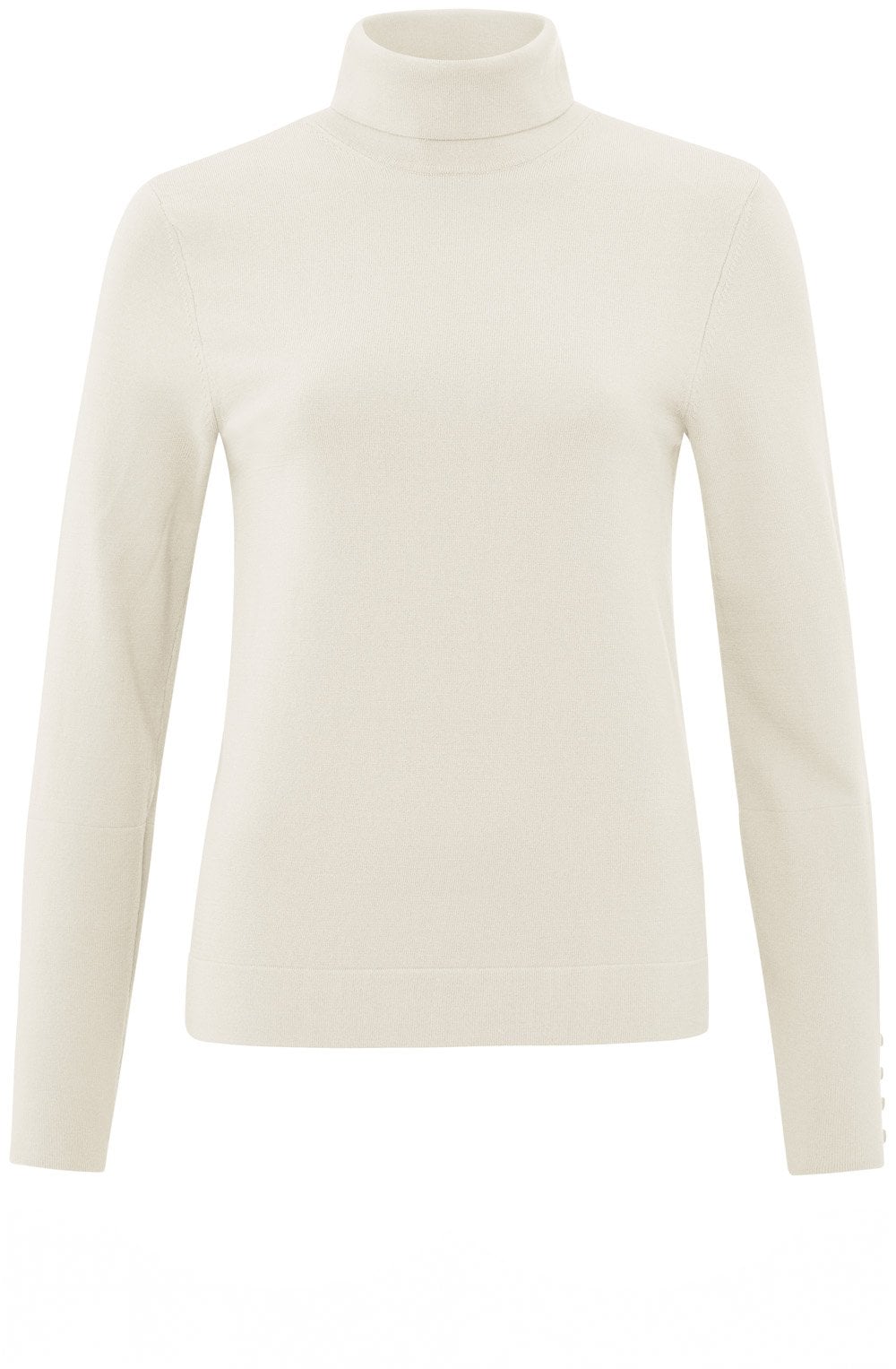 Chalk White Fine Knit Turtleneck Sweater