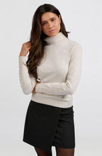 Chalk White Fine Knit Turtleneck Sweater