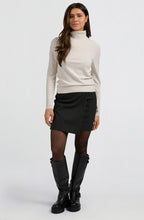Chalk White Fine Knit Turtleneck Sweater