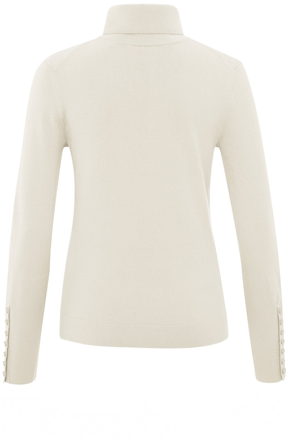 Chalk White Fine Knit Turtleneck Sweater
