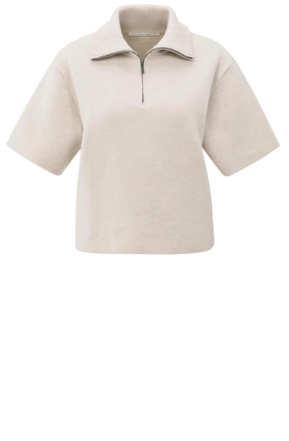 Chalk White Half Zip Jumper