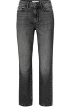 Dark Grey Denim High Waist Straight Leg Jeans