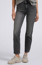 Dark Grey Denim High Waist Straight Leg Jeans