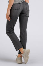 Dark Grey Denim High Waist Straight Leg Jeans