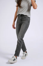 Dark Grey Denim High Waist Straight Leg Jeans
