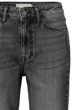 Dark Grey Denim High Waist Straight Leg Jeans