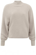 Dove Grey Beige Batwing Ribbed Jumper