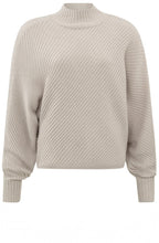 Dove Grey Beige Batwing Ribbed Jumper