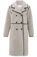 Dove Grey Double Breasted Long Teddy Coat