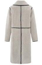 Dove Grey Double Breasted Long Teddy Coat