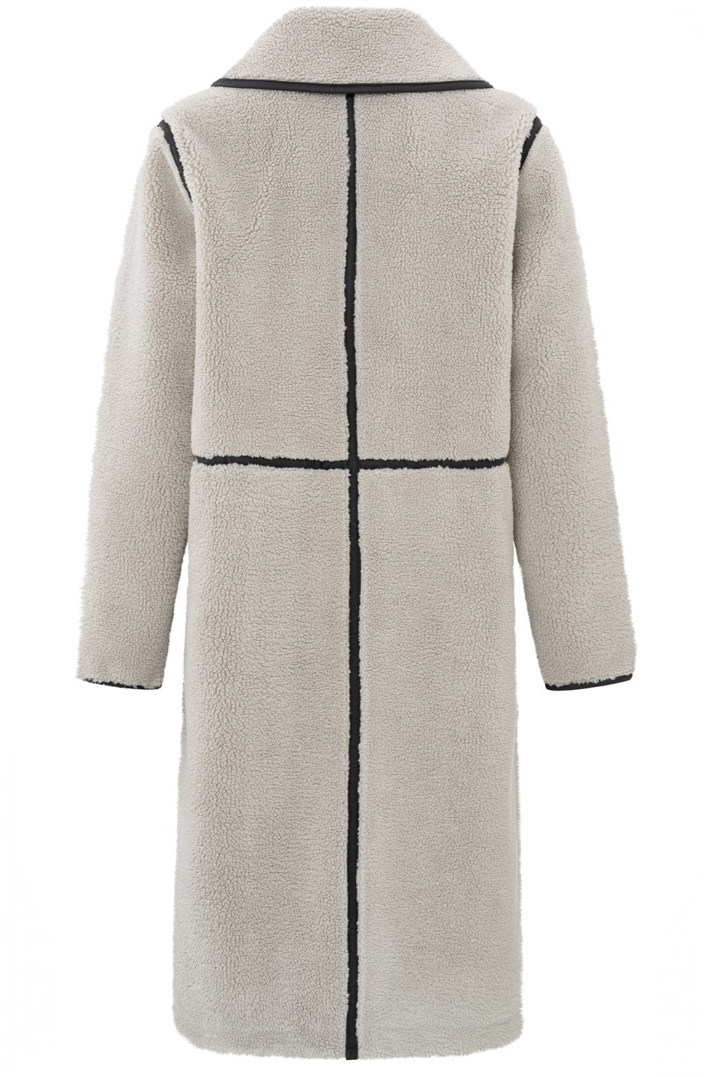 Dove Grey Double Breasted Long Teddy Coat