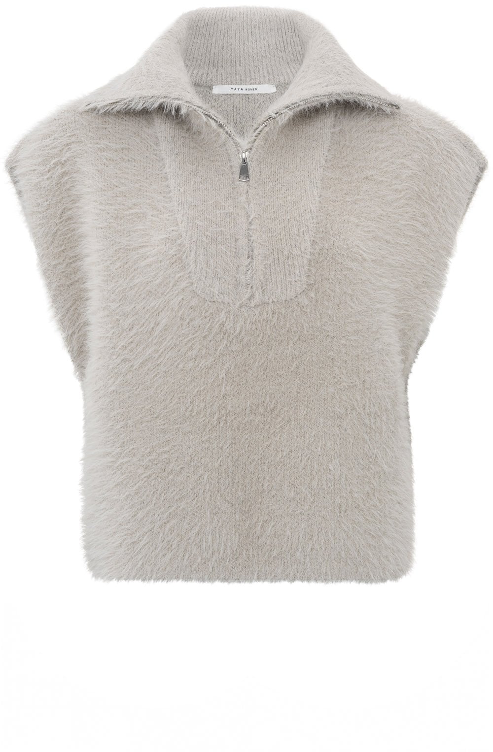 Dove Grey High Neck Sleeveless Sweater