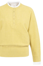 Dried Moss Green Layered Effect Jumper with Buttons