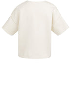 Ecru Cream Seam Detail Knitted T-Shirt
