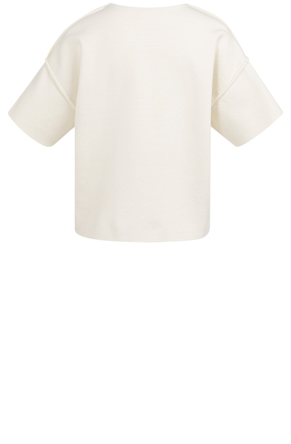 Ecru Cream Seam Detail Knitted T-Shirt