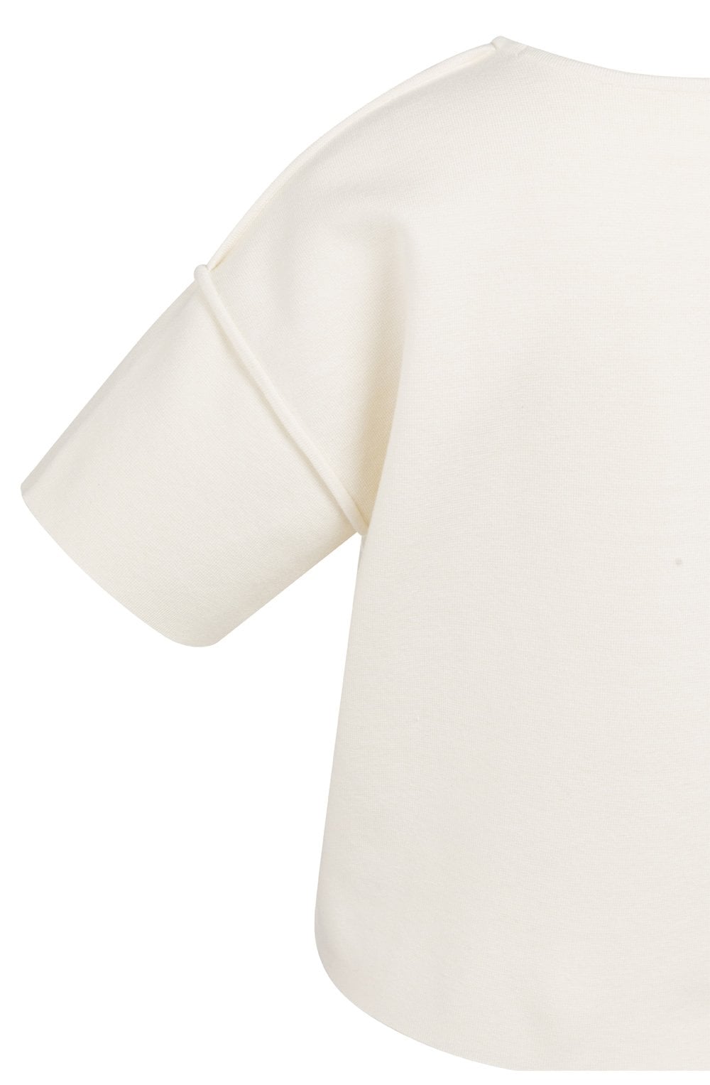 Ecru Cream Seam Detail Knitted T-Shirt