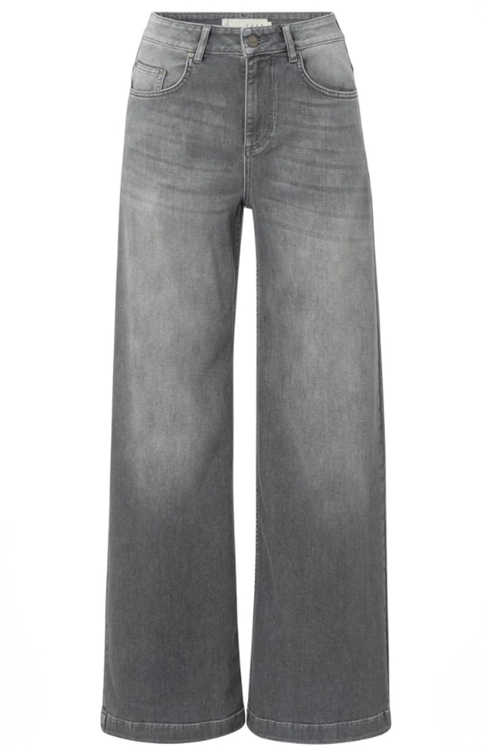 Grey Denim High Waisted Extra Wide Leg Jeans