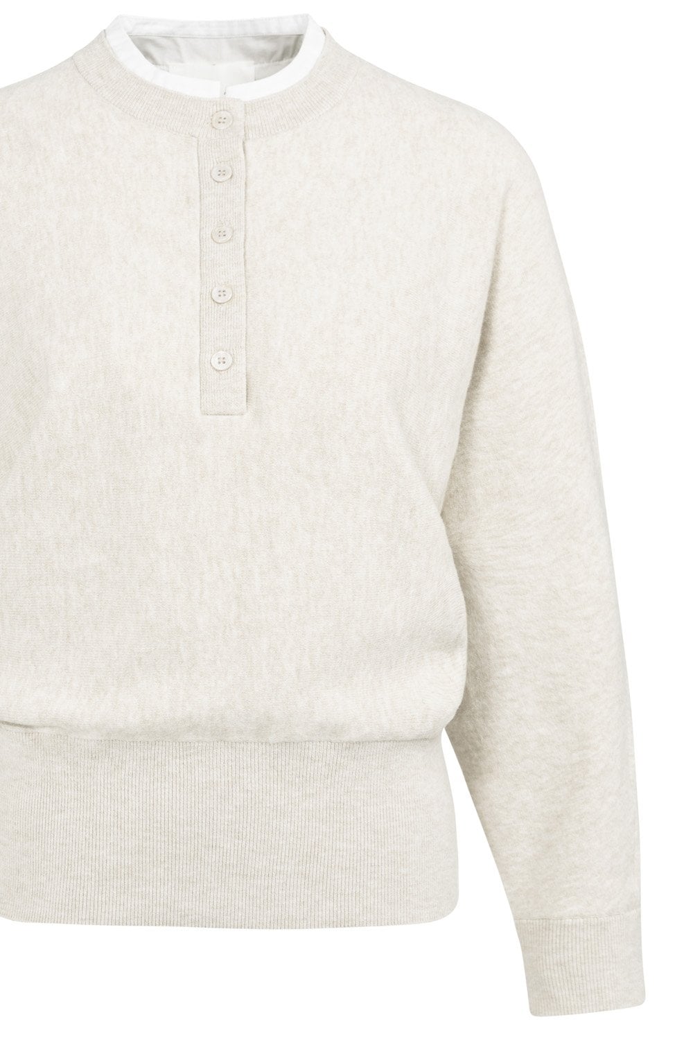 Heather Grey Layered Effect Jumper with Buttons