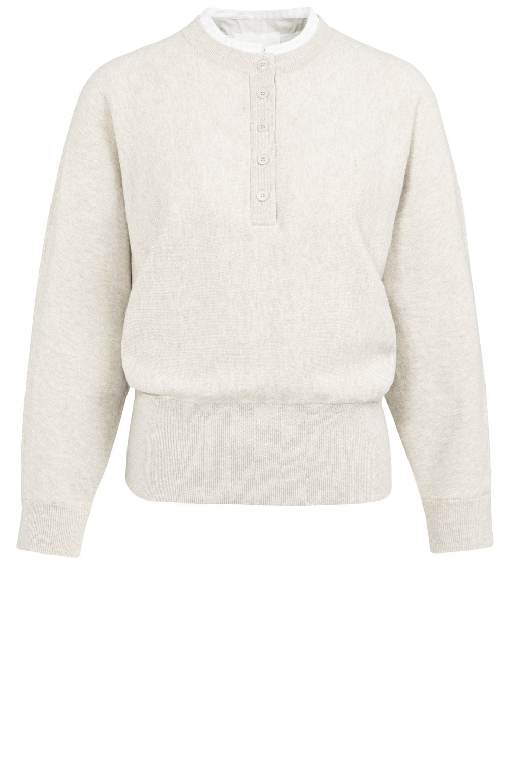 Heather Grey Layered Effect Jumper with Buttons
