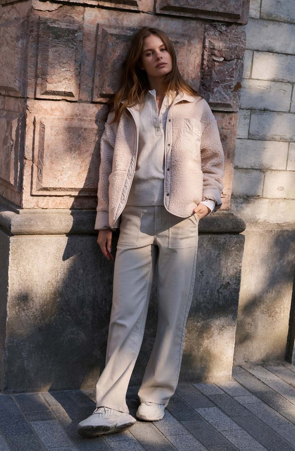Heather Grey Layered Effect Jumper with Buttons