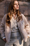 Heather Grey Reversible Teddy Jacket