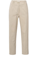 Humus Beige High Waist Cotton Trousers