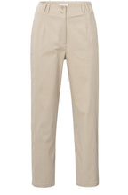 Humus Beige High Waist Cotton Trousers