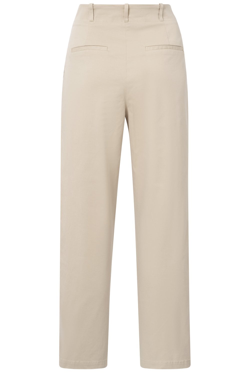 Humus Beige High Waist Cotton Trousers