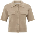Humus Beige Short Sleeved Cardigan
