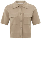 Humus Beige Short Sleeved Cardigan