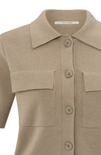 Humus Beige Short Sleeved Cardigan
