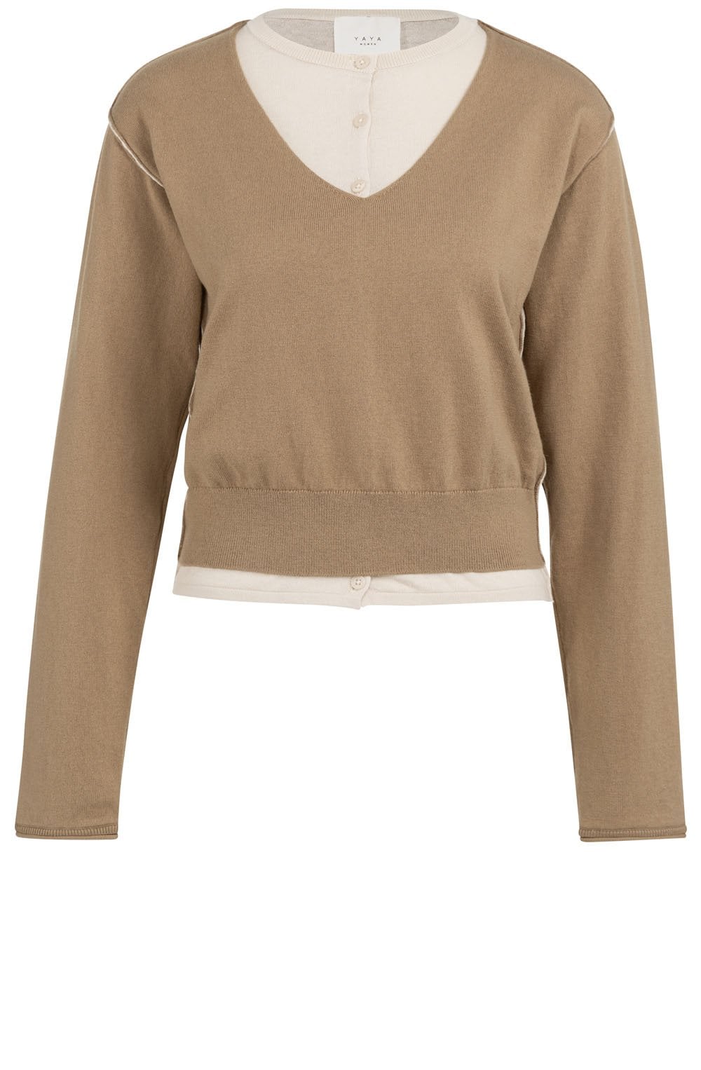Khaki Green Layered Effect Jumper