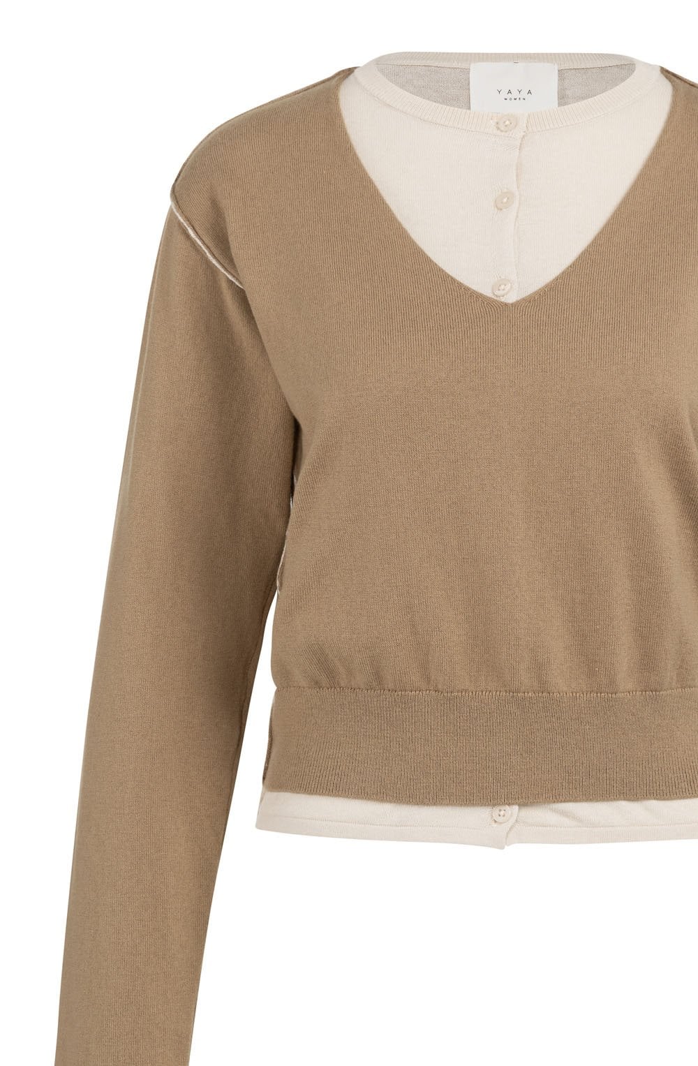 Khaki Green Layered Effect Jumper