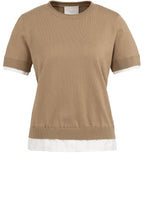 Khaki Green Layered Effect Knit Top