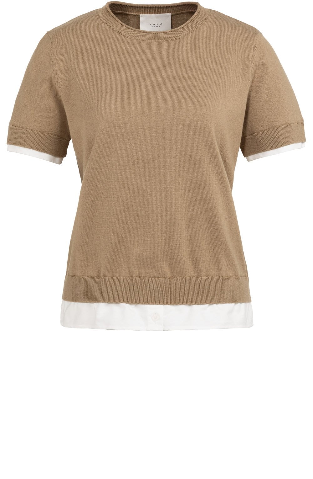 Khaki Green Layered Effect Knit Top